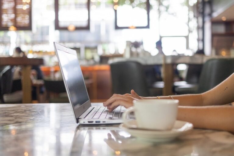 woman sitting at a cafe