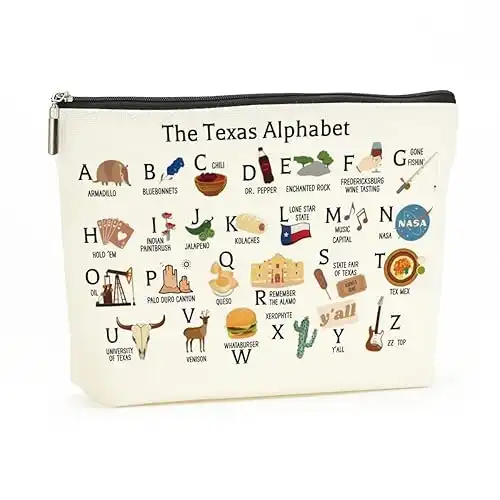 Cute Texas State Souvenirs Gifts Makeup Bag Texas Themed Gifts for Women Her Sister Daughter Mom Friends Coworkers Aunt Niece Friendship Birthday Christmas